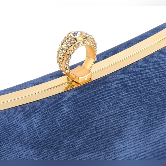 Dark Blue Denim Clutch - Picture 2 of 4